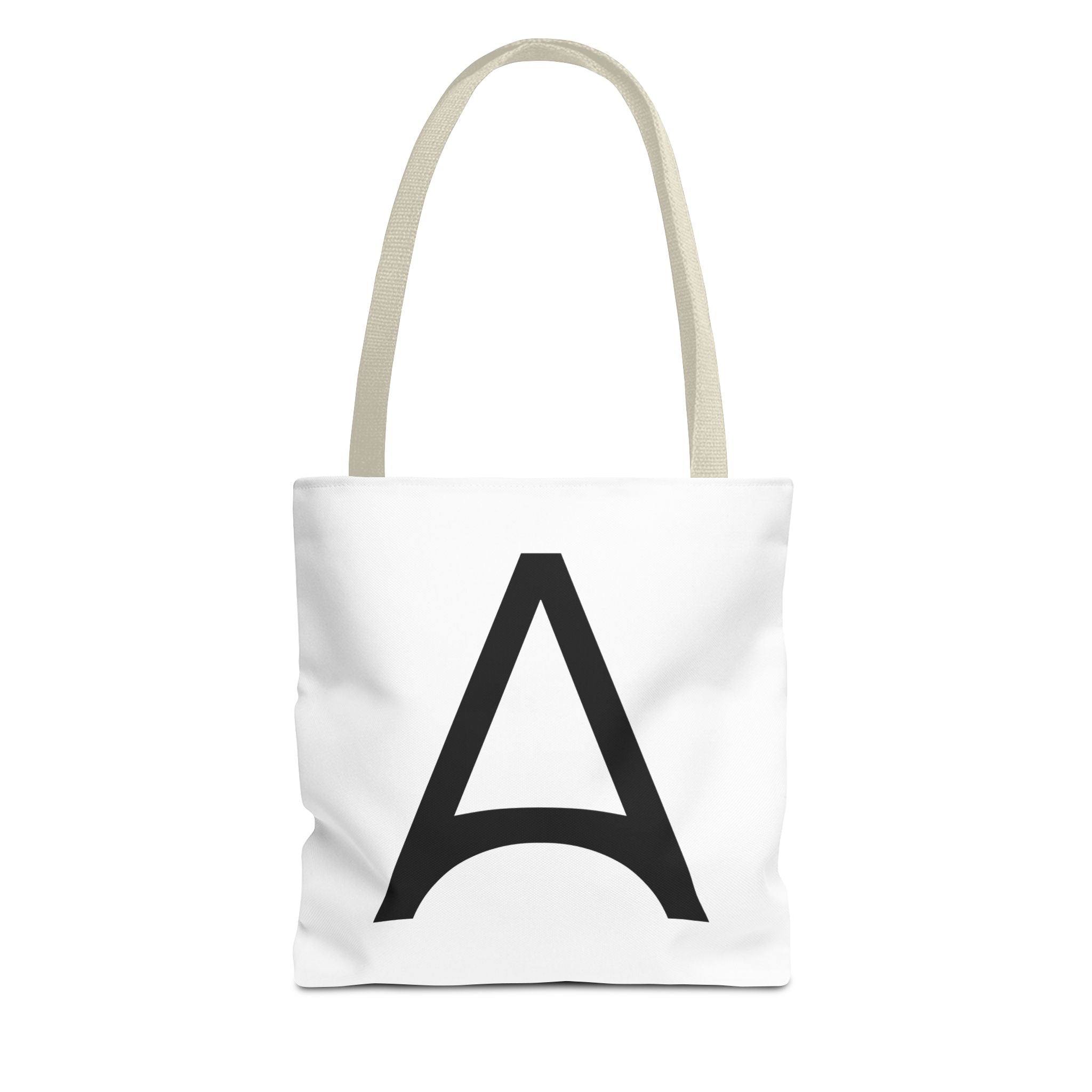 Monogram 'A' Minimalist White Tote Bag
