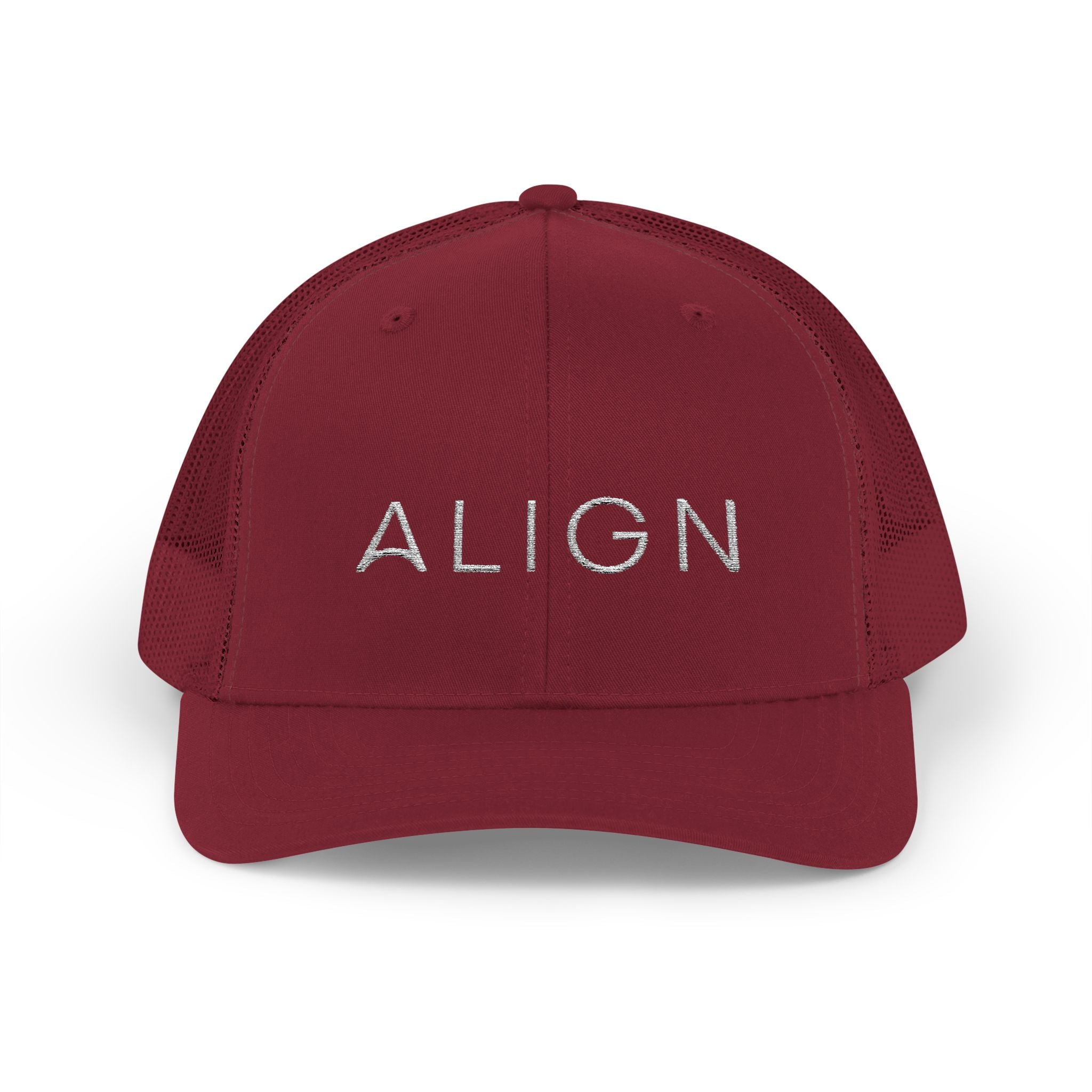ALIGN Trucker Cap – Mesh Snapback Hat with Minimalist Motivational Text