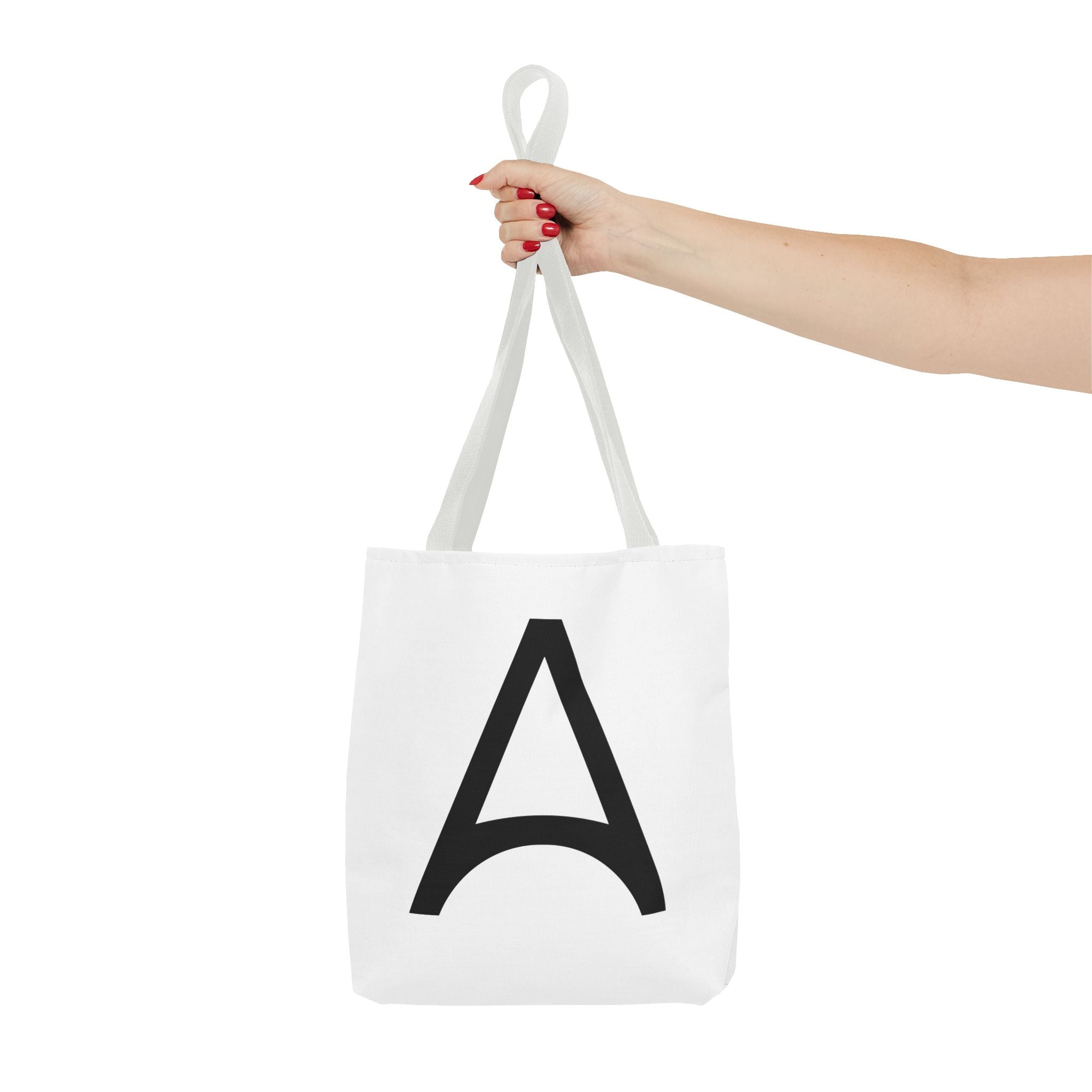 Monogram 'A' Minimalist White Tote Bag
