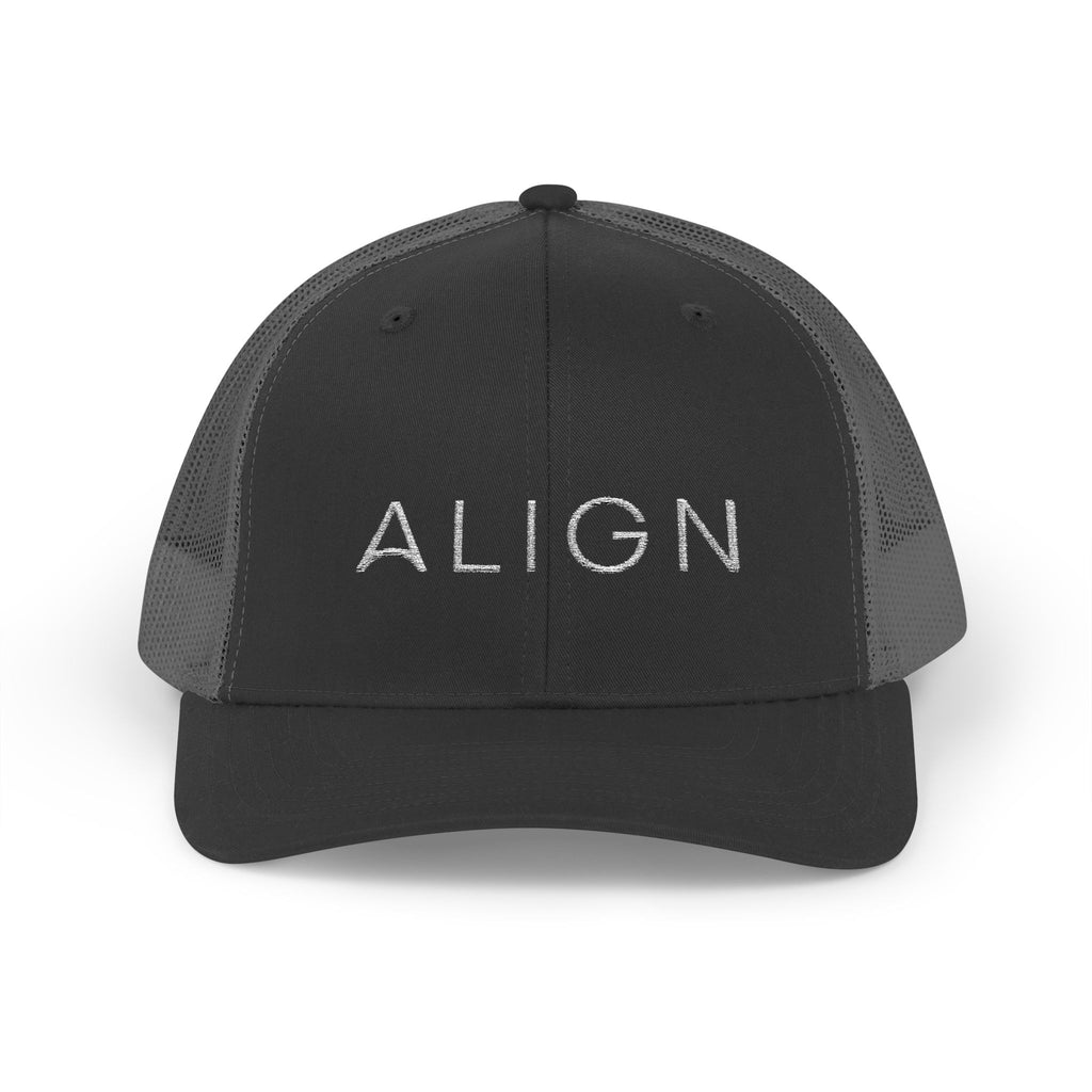 ALIGN Trucker Cap – Mesh Snapback Hat with Minimalist Motivational Text