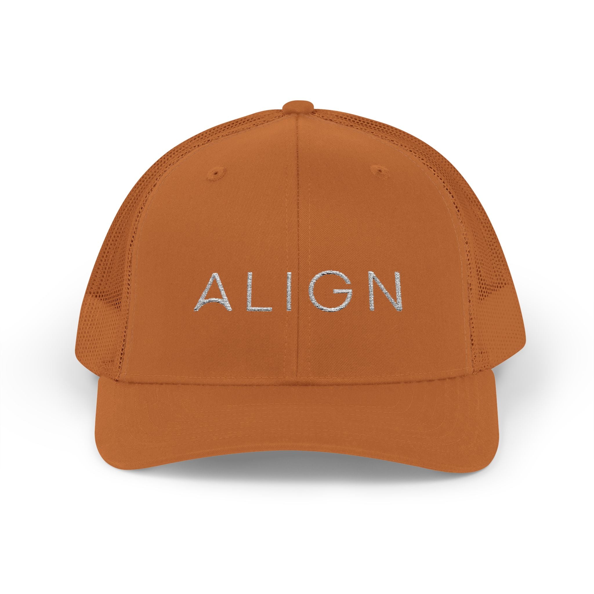 ALIGN Trucker Cap – Mesh Snapback Hat with Minimalist Motivational Text