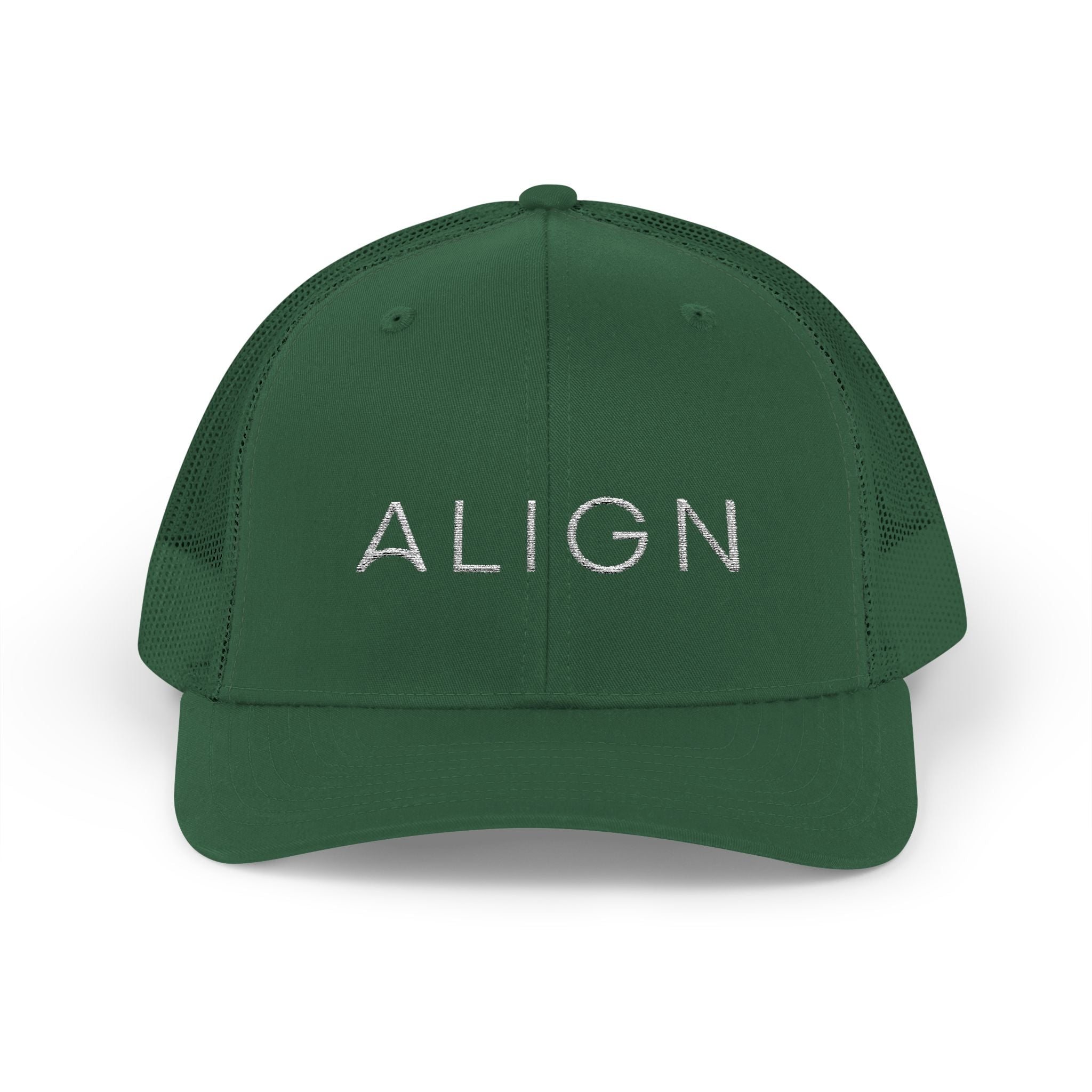 ALIGN Trucker Cap – Mesh Snapback Hat with Minimalist Motivational Text