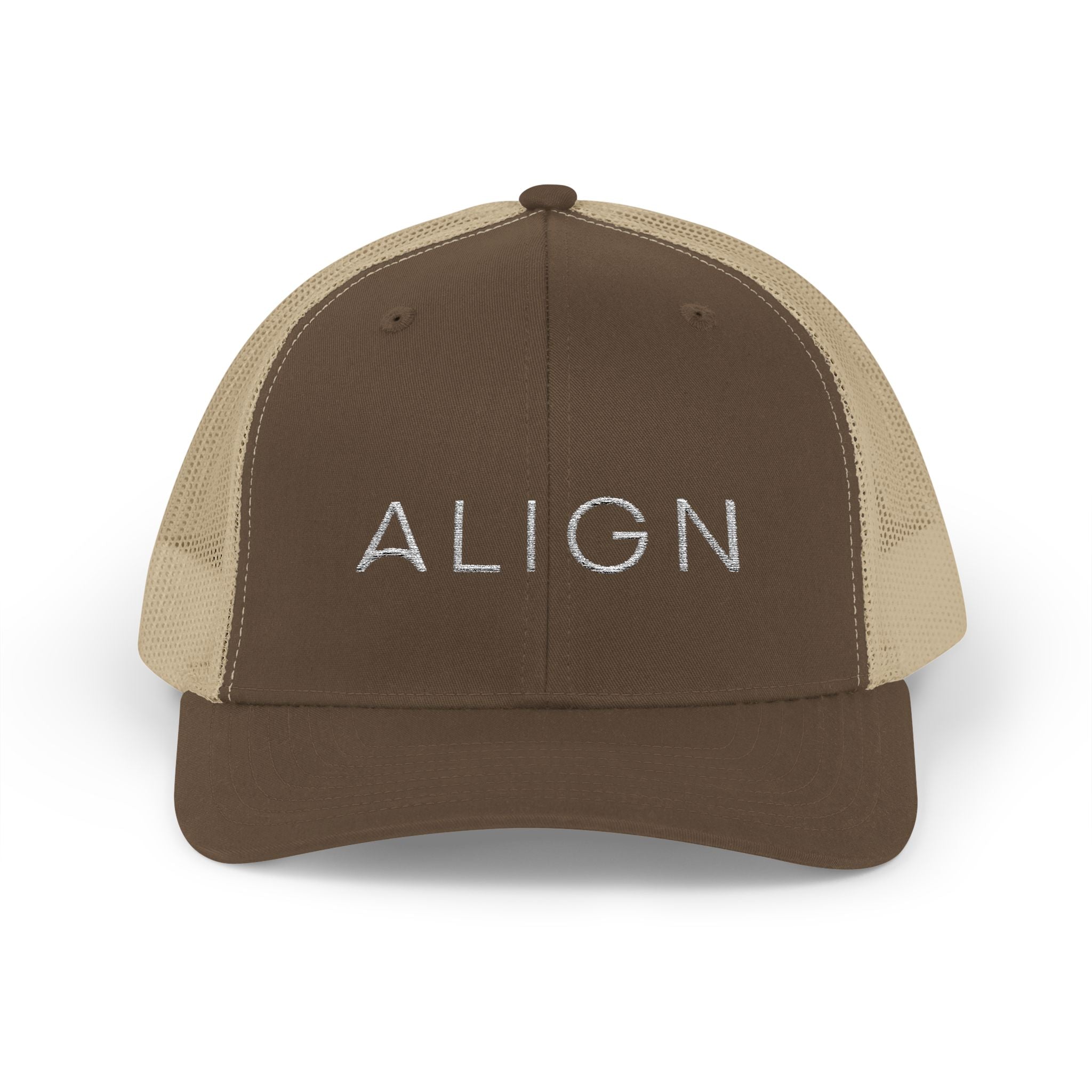 ALIGN Trucker Cap – Mesh Snapback Hat with Minimalist Motivational Text