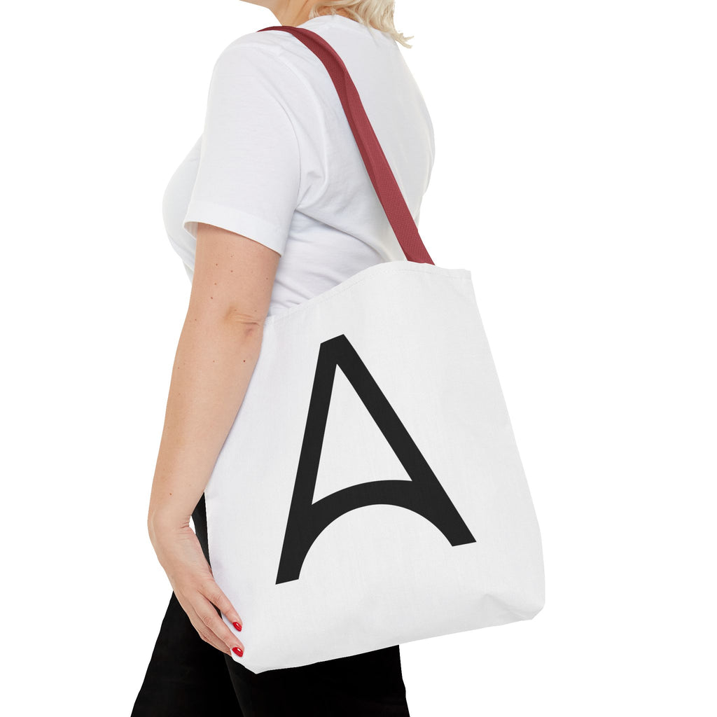 Monogram 'A' Minimalist White Tote Bag