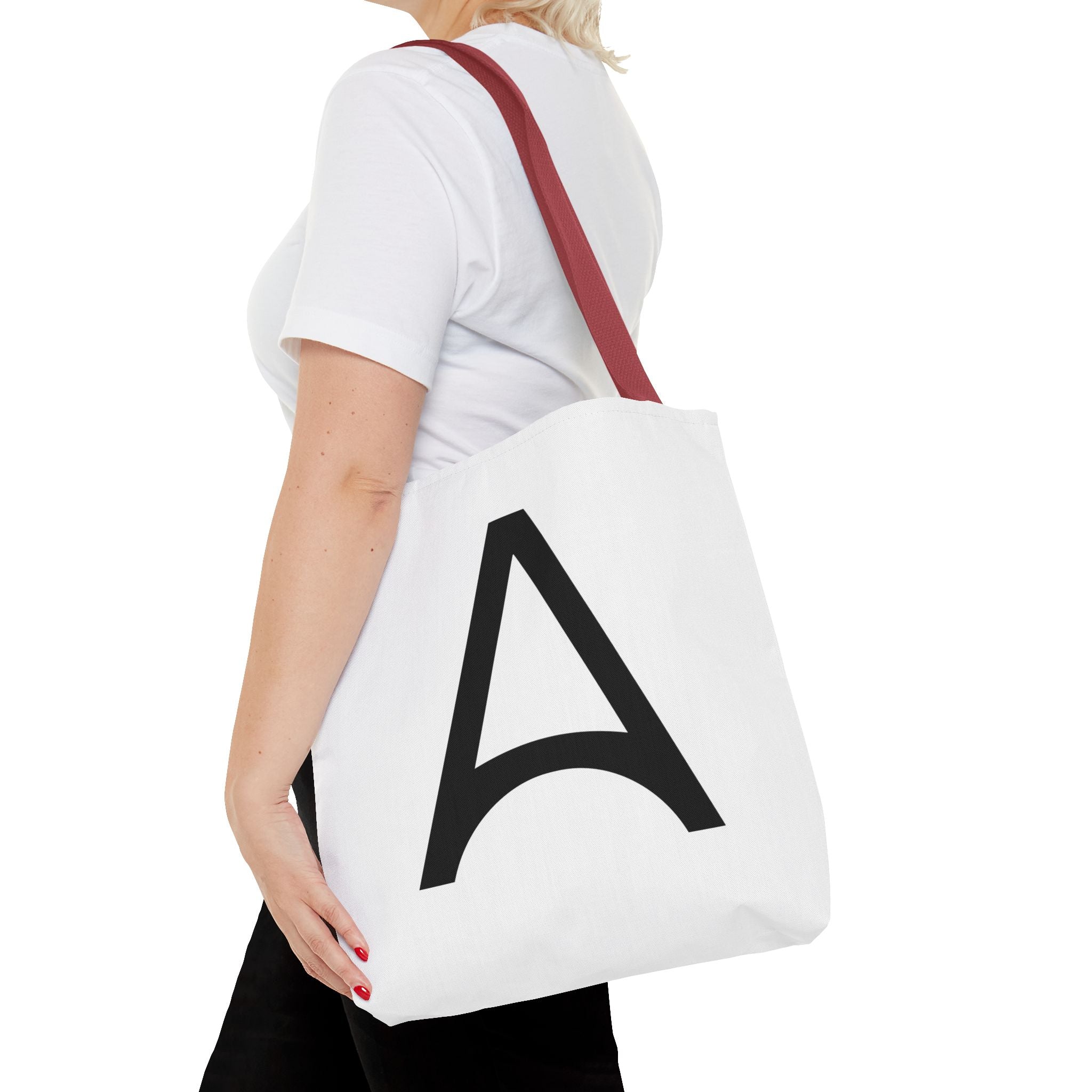 Monogram 'A' Minimalist White Tote Bag