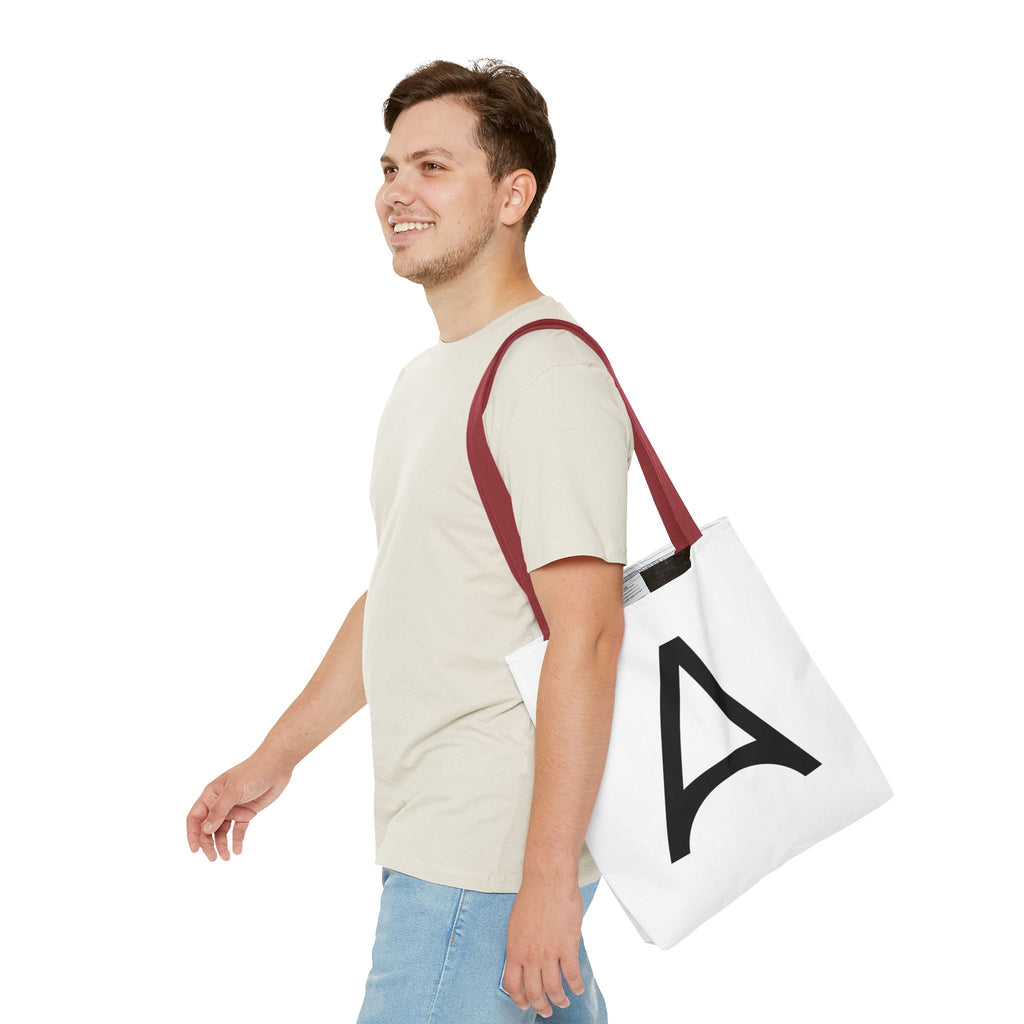 Monogram 'A' Minimalist White Tote Bag
