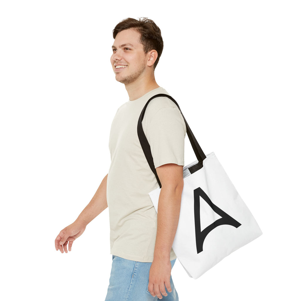 Monogram 'A' Minimalist White Tote Bag