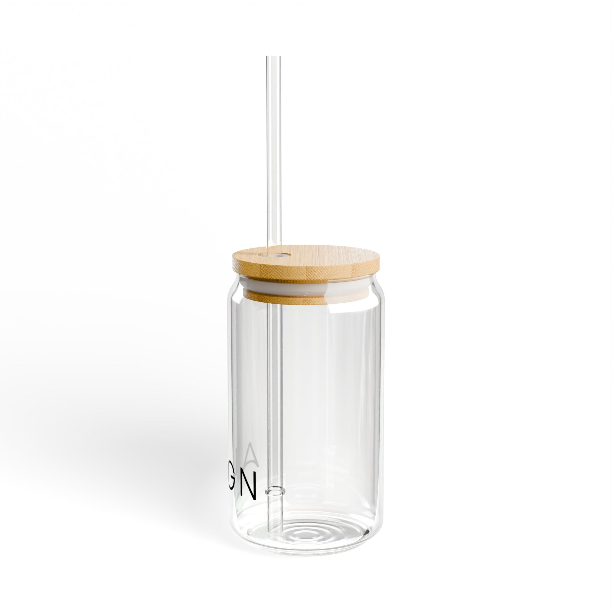 Sipper Glass with Bamboo Lid & Straw