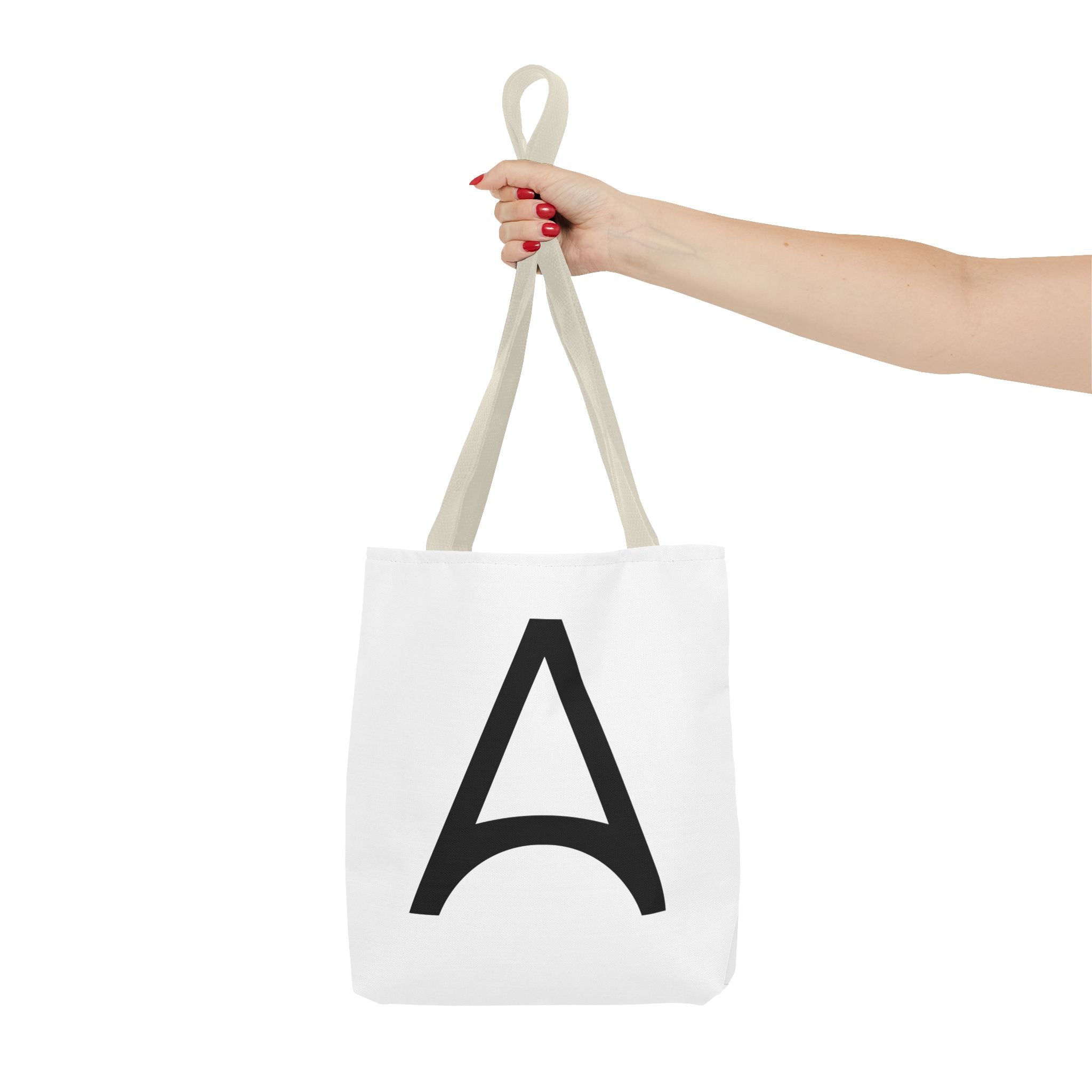 Monogram 'A' Minimalist White Tote Bag