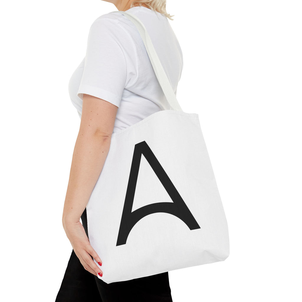 Monogram 'A' Minimalist White Tote Bag