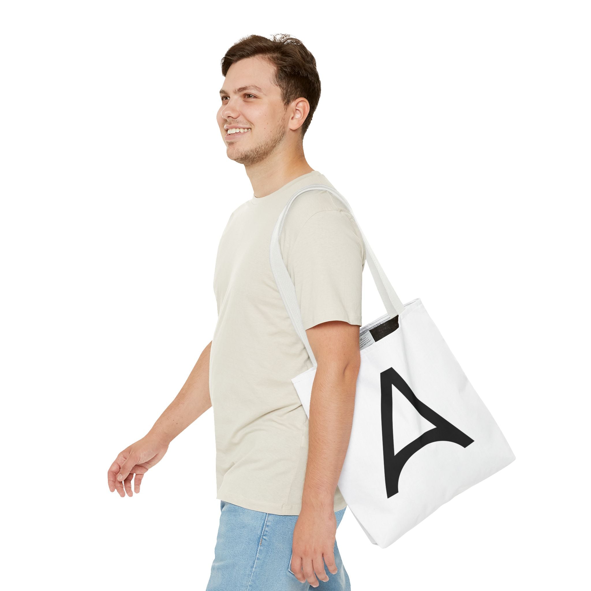 Monogram 'A' Minimalist White Tote Bag