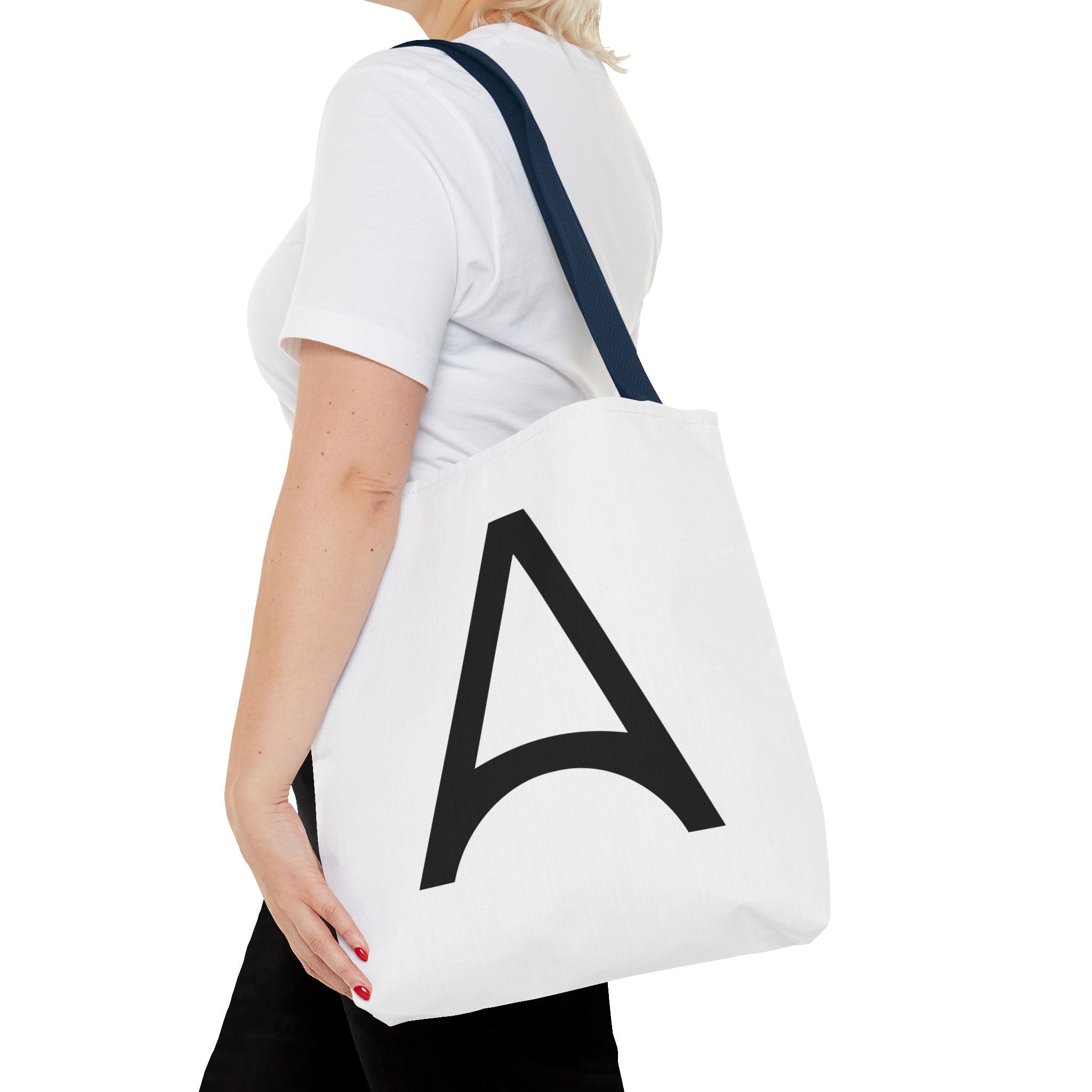 Monogram 'A' Minimalist White Tote Bag