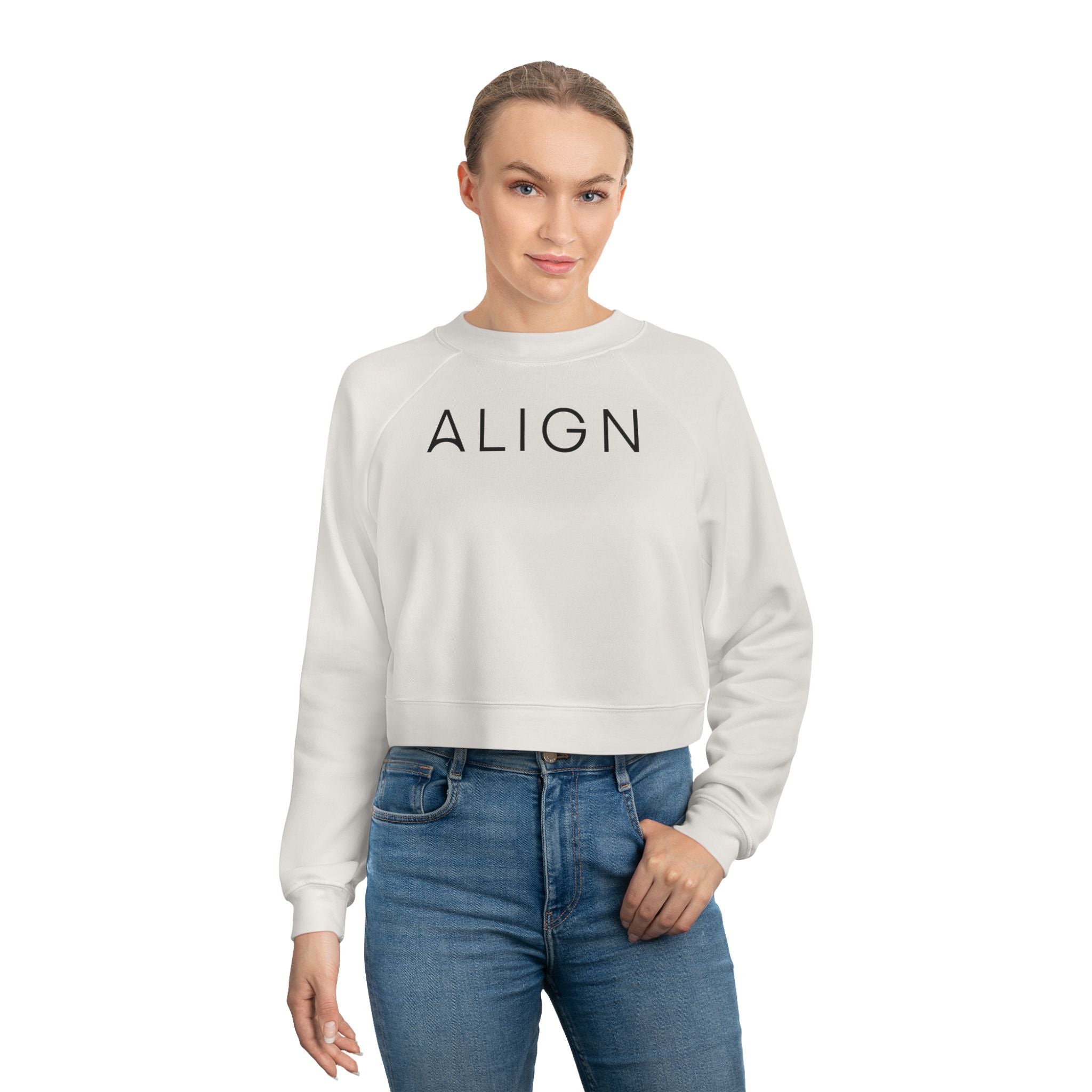 Cropped Pullover - Women's Cozy Fleece Sweatshirt