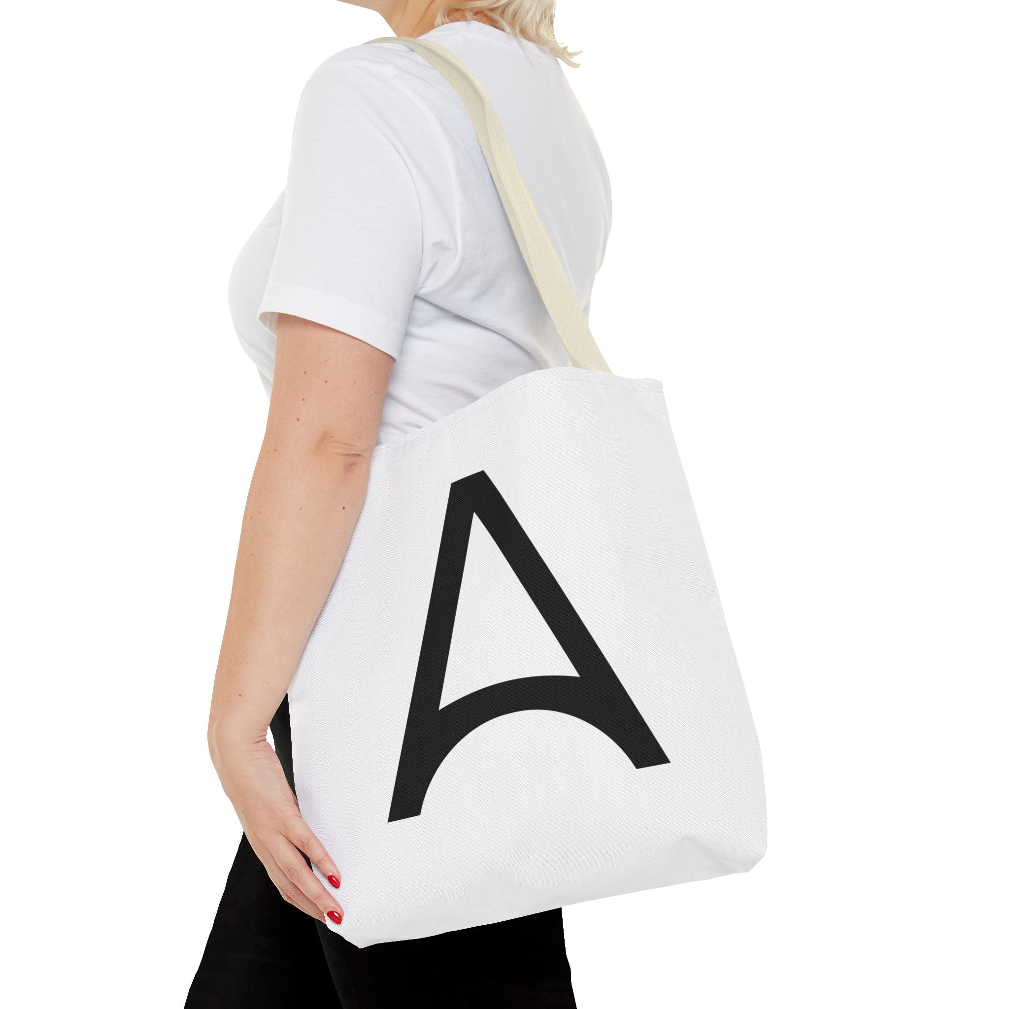 Monogram 'A' Minimalist White Tote Bag
