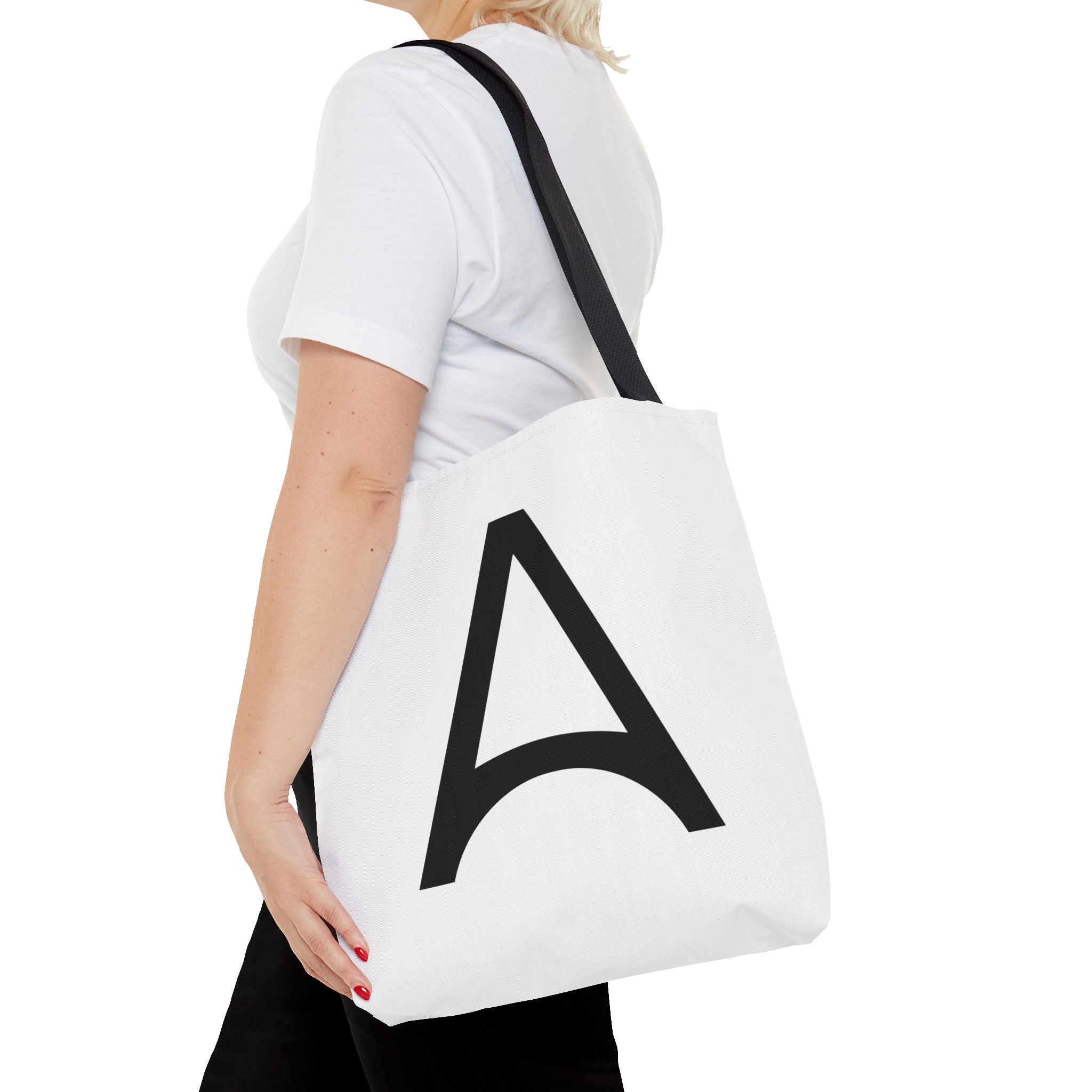 Monogram 'A' Minimalist White Tote Bag