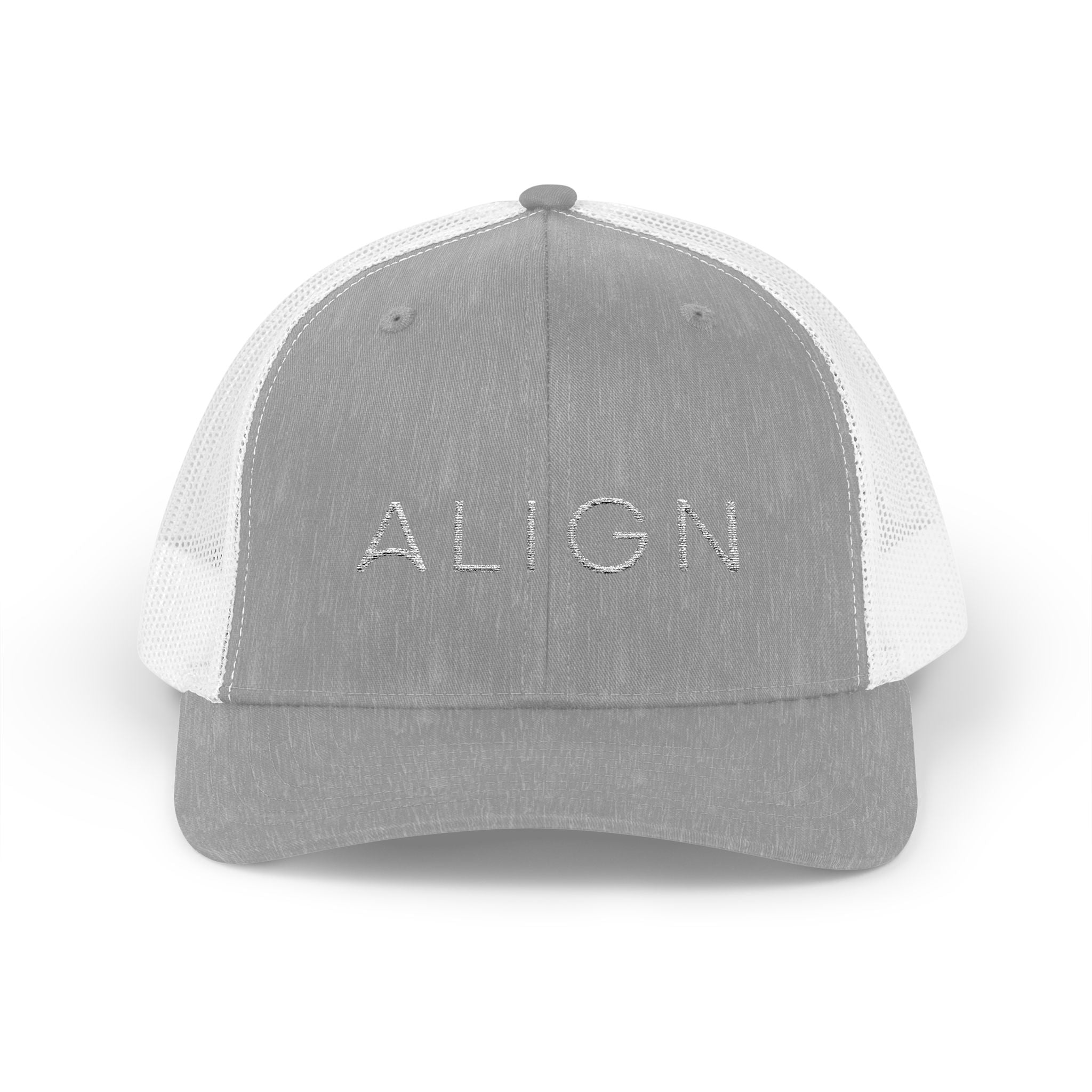 ALIGN Trucker Cap – Mesh Snapback Hat with Minimalist Motivational Text