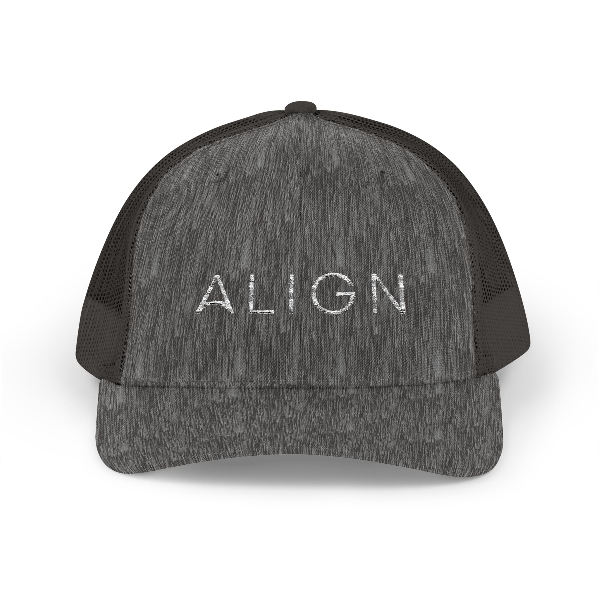 ALIGN Trucker Cap – Mesh Snapback Hat with Minimalist Motivational Text
